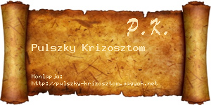 Pulszky Krizosztom névjegykártya